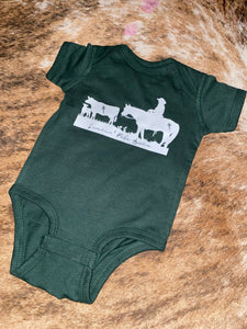 STW Boy's Infant Leanin' Pole Horse & Cows T-Shirt