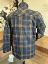 Load image into Gallery viewer, Powder River Men&#39;s Big &amp; Tall Blue &amp; Brown Plaid Wool Jacket
