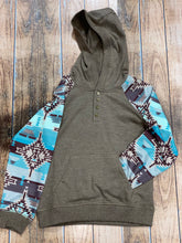 Load image into Gallery viewer, Rock &amp; Roll Girl&#39;s Aztec Sleeve Hoodie
