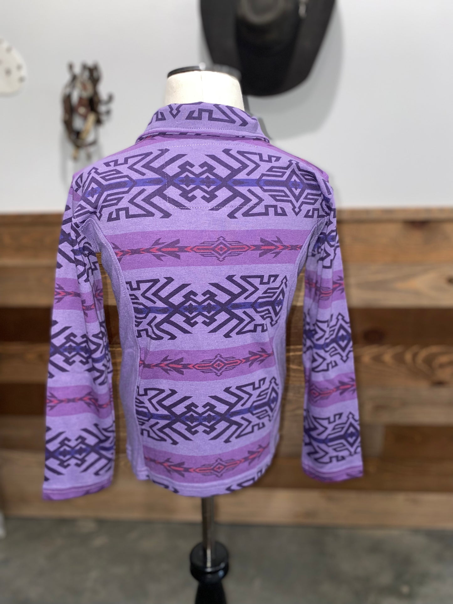 Powder River Girl's Violet Aztec Quarter Zip Pullover