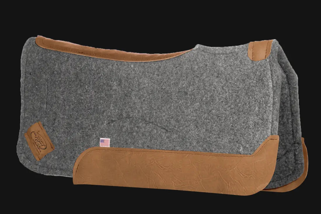 Impact Gel Contour Classic Saddle Pad - Brown Wear Leathers Grey / 32’’ X 30’’ / 1/2’’ Saddle Pad