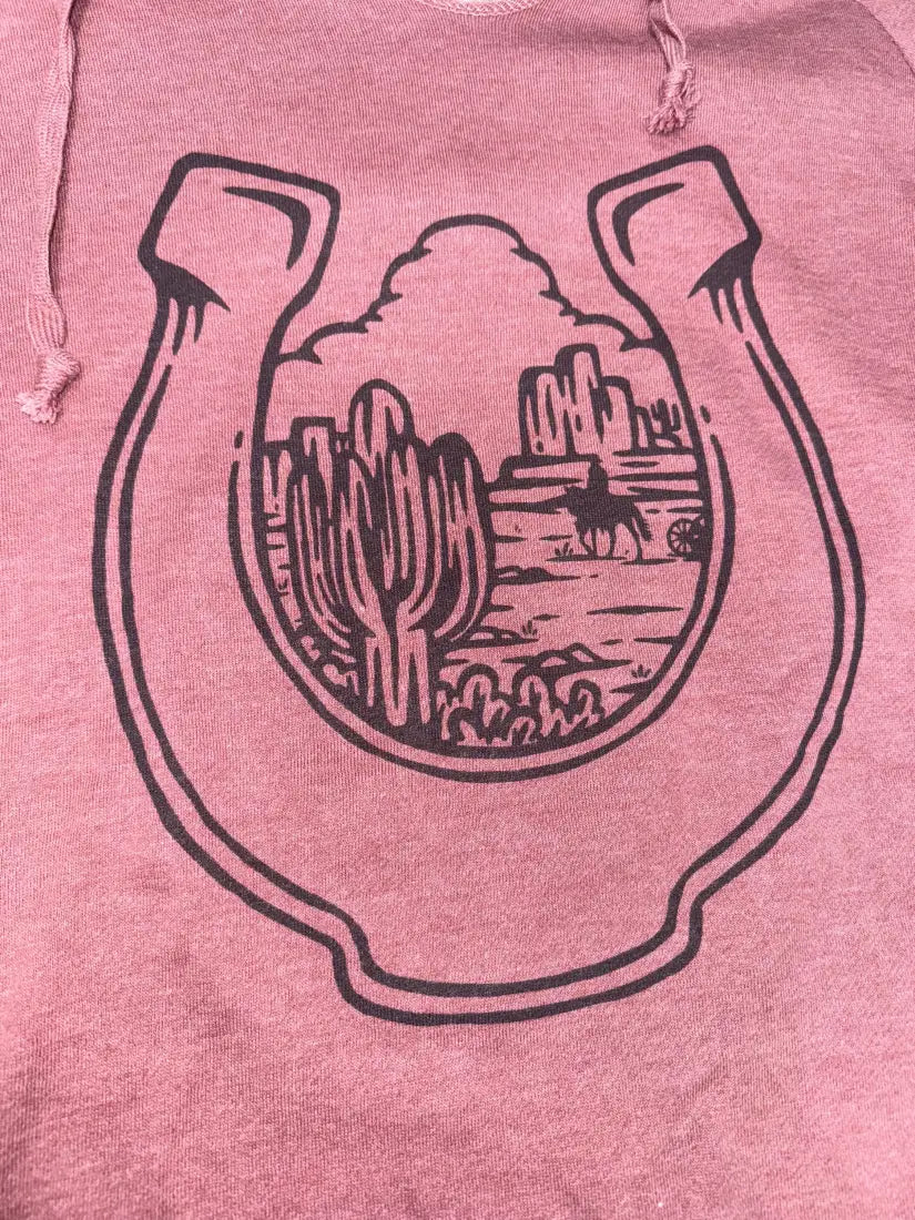 J.Forks Women’s Dusty Rose Lucky Shoe Hoodie XSmall Women’s Pullover