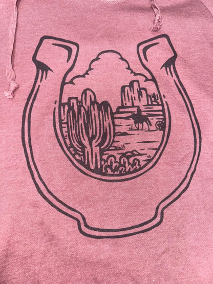 J.Forks Women’s Dusty Rose Lucky Shoe Hoodie XSmall Women’s Pullover