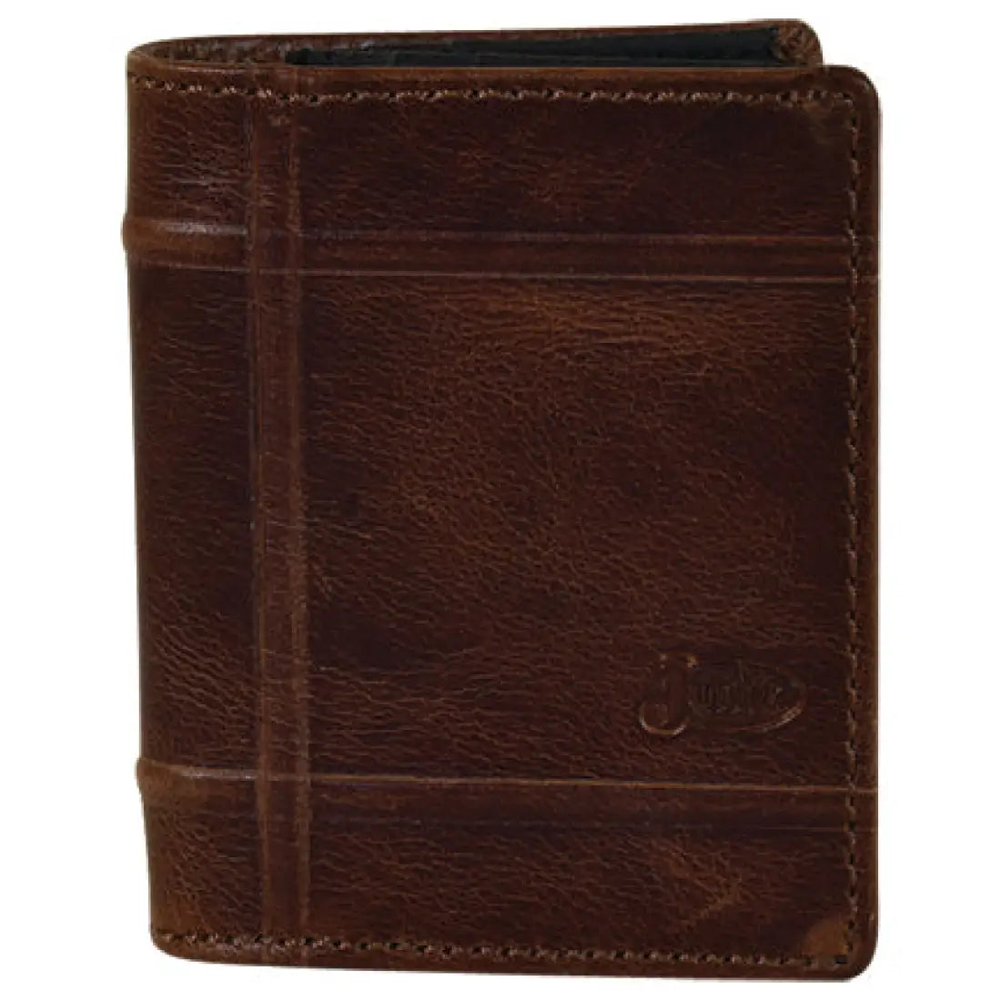 Justin Front Pocket Bifold Wallet Dark Russet w/ Milled Men’s Wallet