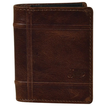 Justin Front Pocket Bifold Wallet Dark Russet w/ Milled Men’s Wallet