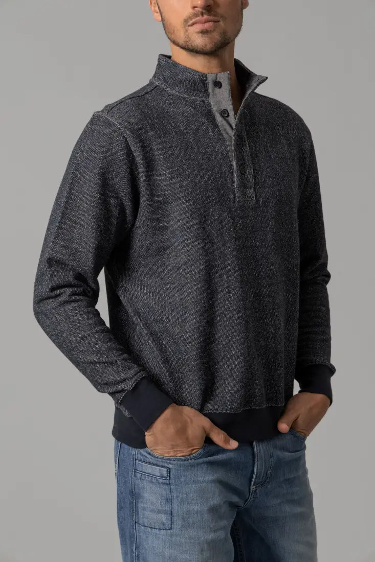 Kimes Ranch Men’s Black Kingswell Quarter Button Sweatshirt Men’s Pullover