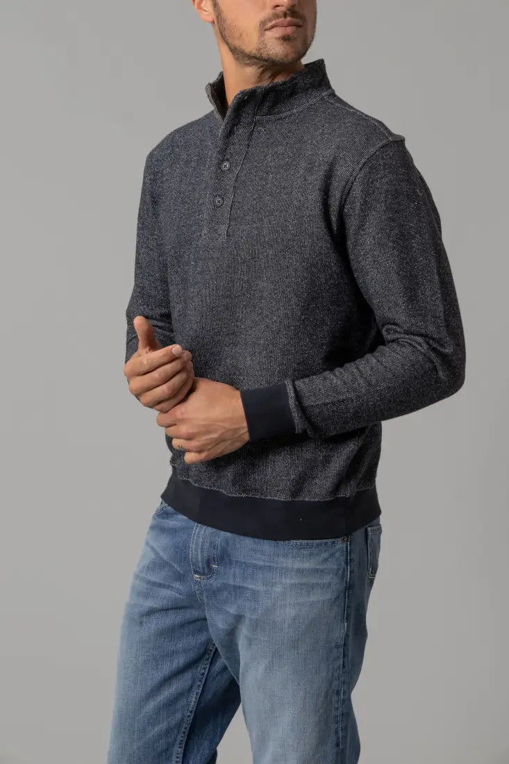 Kimes Ranch Men’s Black Kingswell Quarter Button Sweatshirt Men’s Pullover