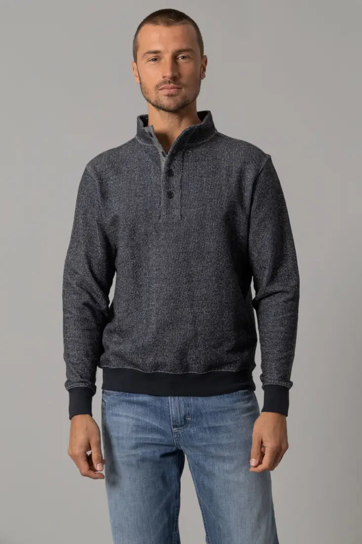 Kimes Ranch Men’s Black Kingswell Quarter Button Sweatshirt Men’s Pullover
