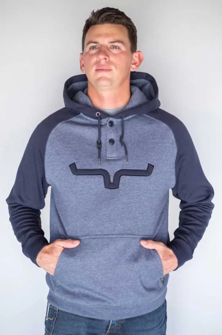 Kimes Ranch Men’s Blaze 2 Fleece Hoodie Small / Navy/Dark Denim Men’s Pullover