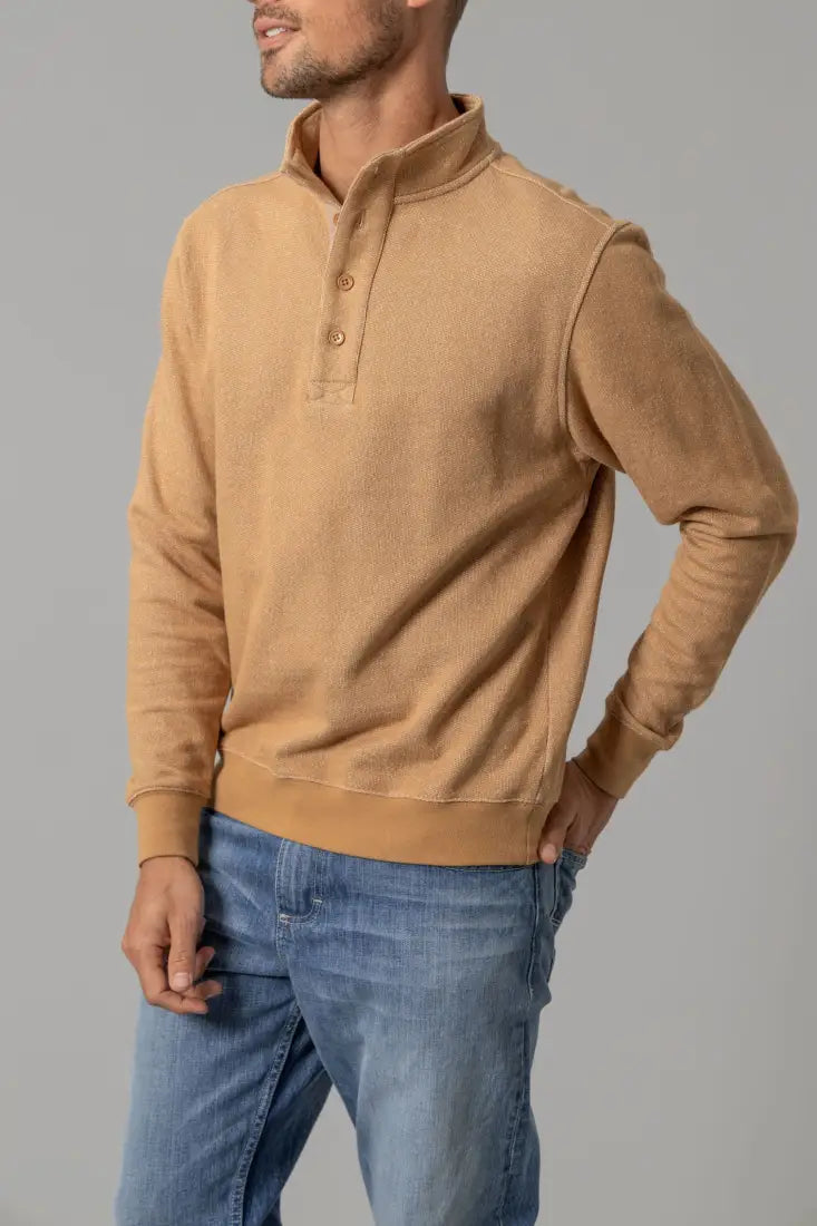 Kimes Ranch Men’s Brown Kingswell Quarter Button Sweatshirt Men’s Pullover
