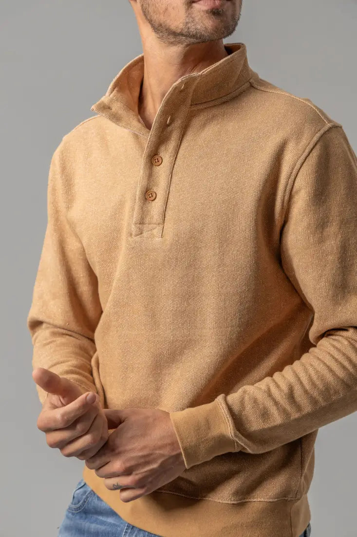 Kimes Ranch Men’s Brown Kingswell Quarter Button Sweatshirt Men’s Pullover
