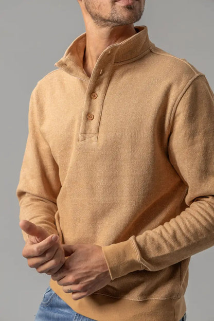 Kimes Ranch Men’s Brown Kingswell Quarter Button Sweatshirt Men’s Pullover