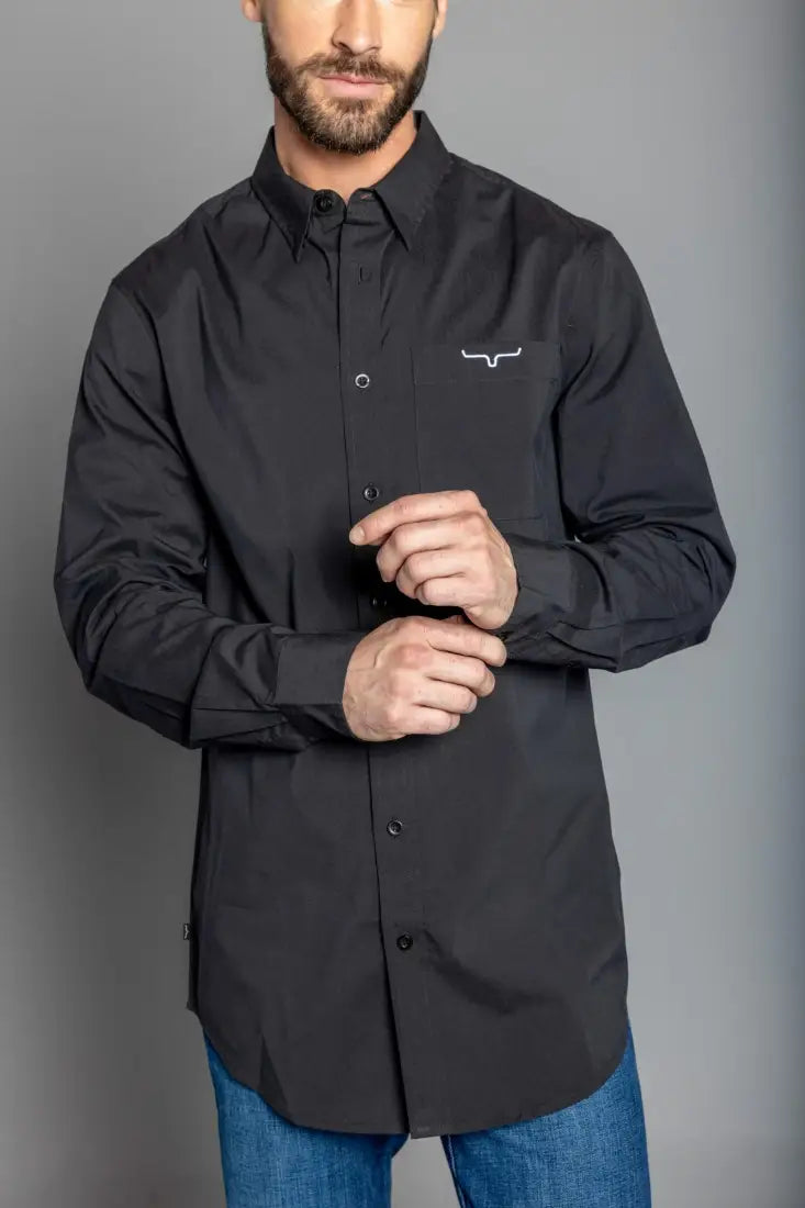 Kimes Ranch Men’s KR Team Shirt Small Long / Black Men’s Western