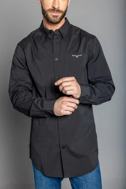 Kimes Ranch Men’s KR Team Shirt Small Long / Black Men’s Western