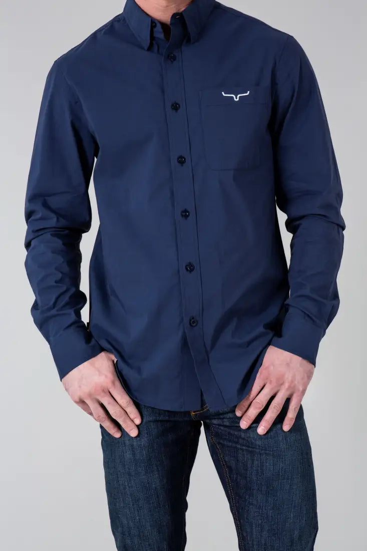 Kimes Ranch Men’s KR Team Shirt Small Long / Navy Men’s Western