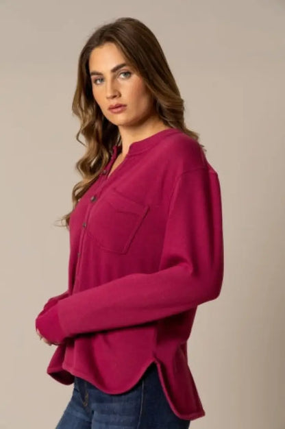 Kimes Ranch Women’s Elouise Henley Long Sleeve Blouse Women’s Tank/Blouse