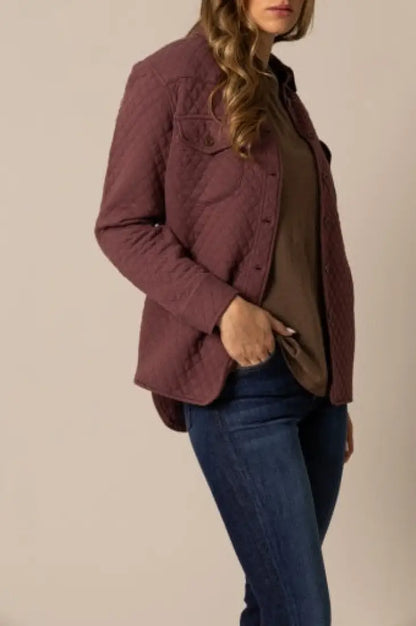 Kimes Ranch Women’s Susie Quilted Button Shirt Jacket Small / Mauve Women’s Jacket