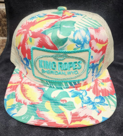 King Ropes Flat Bill Cap Hibiscus Hats
