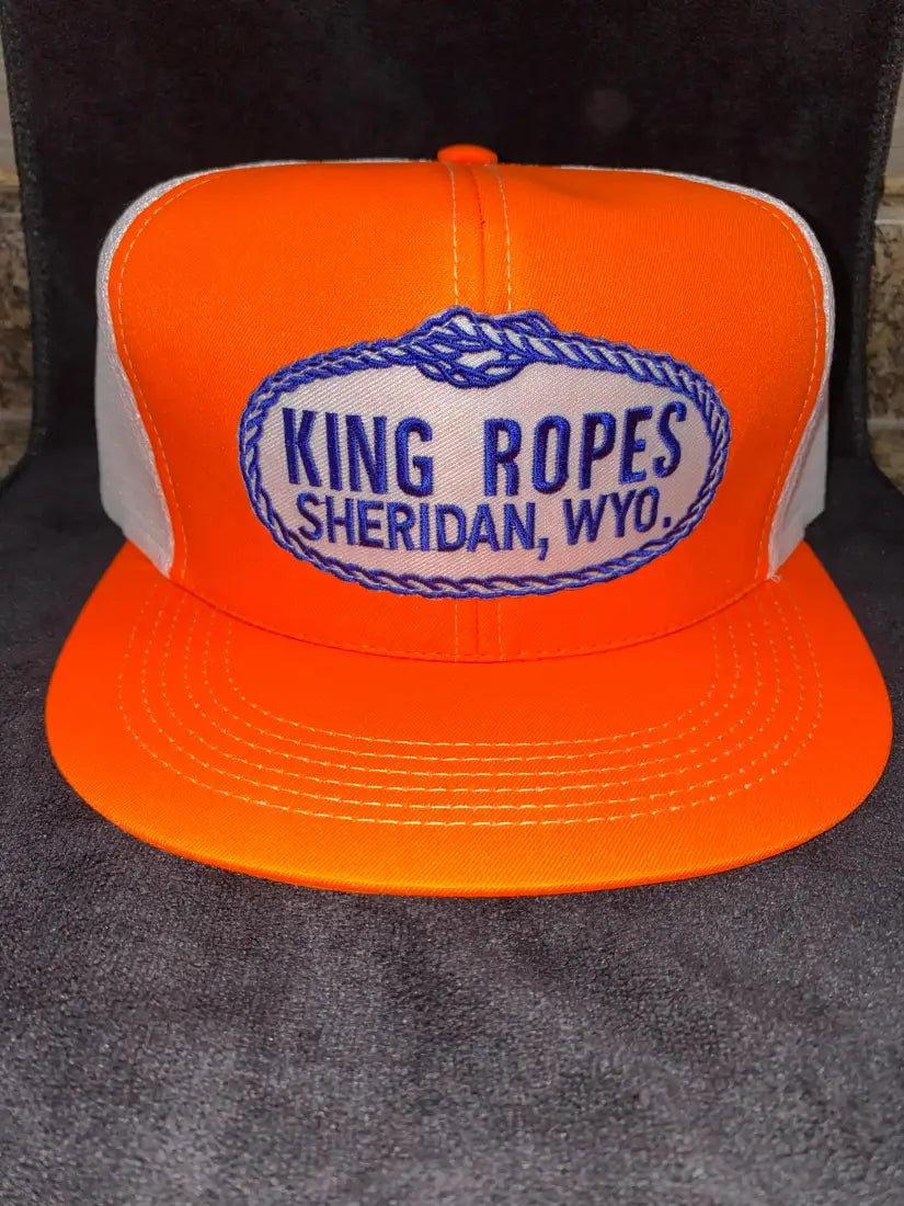 King Ropes Flat Bill Cap Orange/White Hats