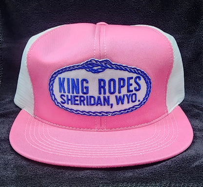 King Ropes Flat Bill Cap Pink/White Hats