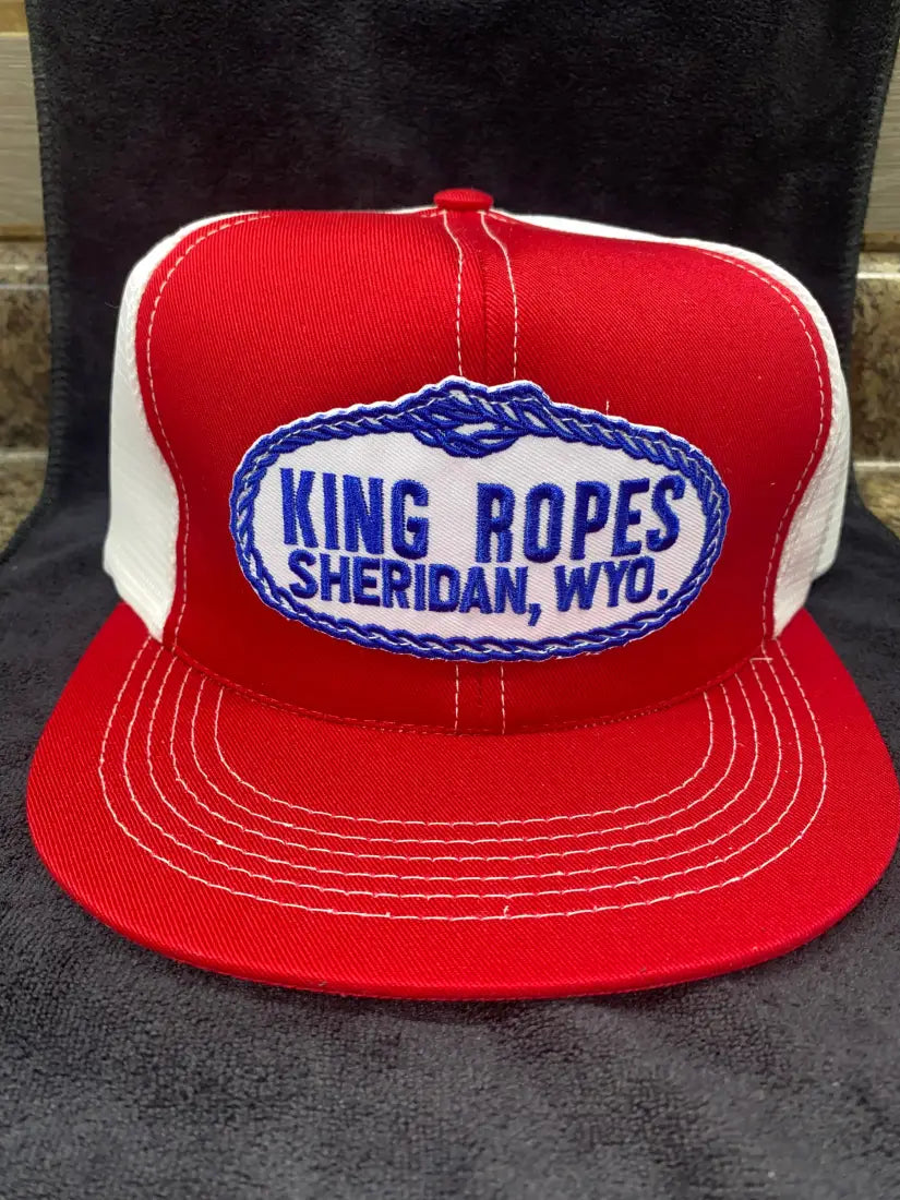 King Ropes Flat Bill Cap Red/White Hats