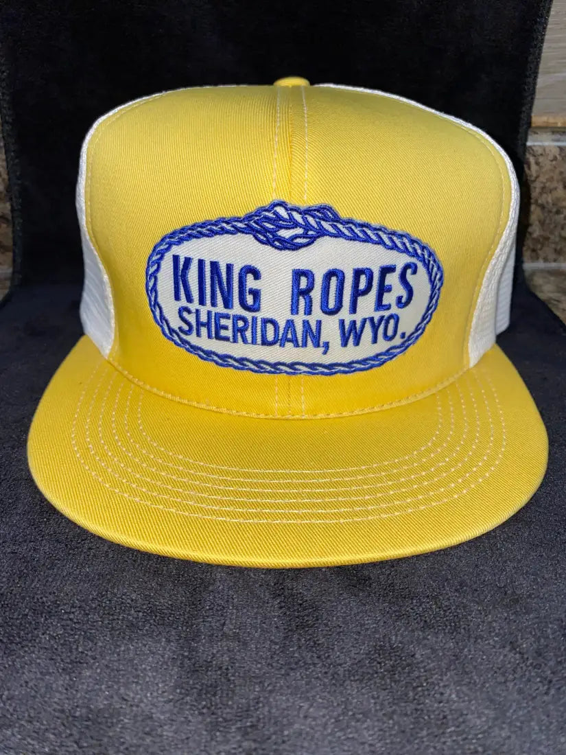 King Ropes Flat Bill Cap Yellow/White Hats