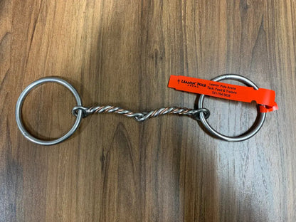L&W #138A O Ring Snaffle Bit-No Curb Stops 19 - 3/8’’ Copper Twisted Snaffle Bit