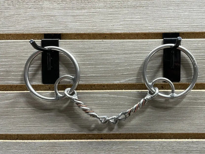 L&W #138B Locked Mouthpiece O Ring Bit 21 - Copper Twisted Chain Middle Snaffle Bit