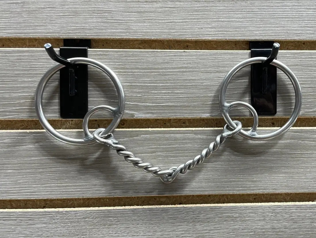 L&W #138B Locked Mouthpiece O Ring Bit 38 - Large Twisted Snaffle Bit