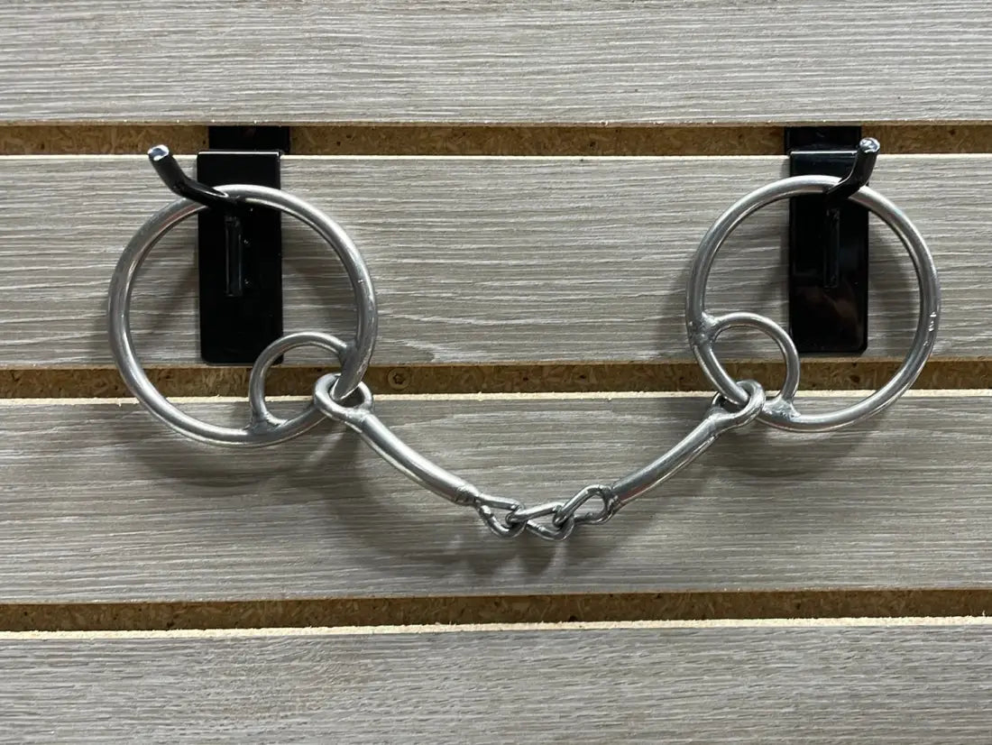 L&W #138B Locked Mouthpiece O Ring Bit 7 - Chain Middle Snaffle Bit