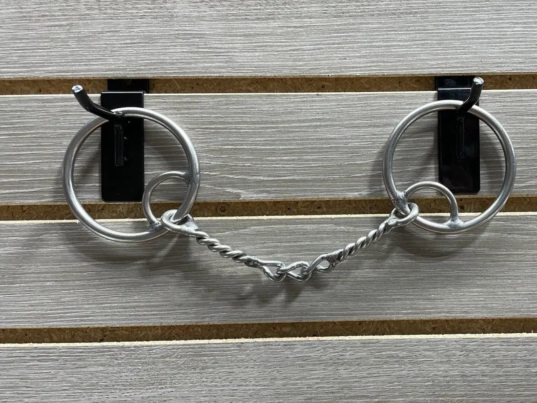 L&W #138B Locked Mouthpiece O Ring Bit 7b - Chain Middle Twisted Snaffle Bit