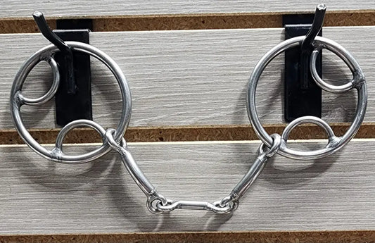 L&W #138D Ring Snaffle Bit 5c - Smooth Dogbone Bit