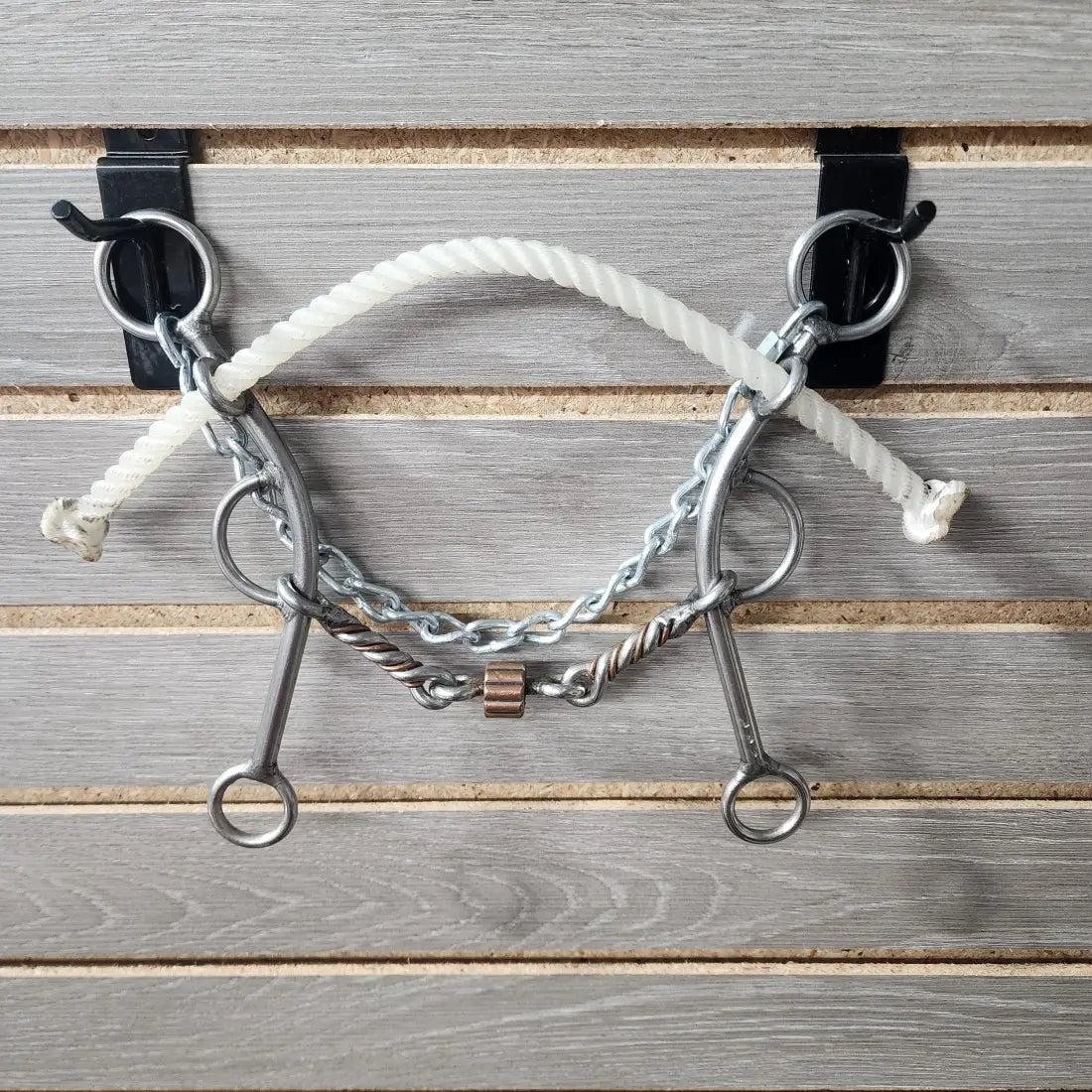 L&W #160 Combination Rope Nose Bit (Without Curb Set Back) 22c - 3/8’’ Twist w/ Copper Inlay & Cricket Bit