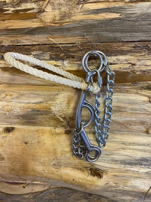 L&W #160 Combination Rope Nose Bit (Without Curb Set Back) 22c - 3/8’’ Twist w/ Copper Inlay & Cricket Bit