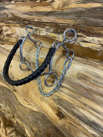 L&W #169B Combination Wrapped Bike Chain Nose Bit 16 - Medium Twisted Snaffle Bit