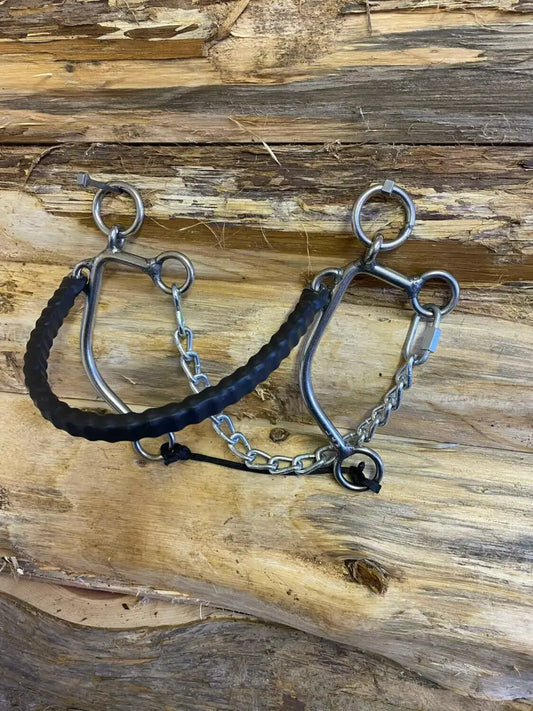 L&W #176B Hackamore - Wrapped Bike Chain Nose Hackamore Bit