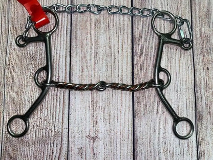 L&W #179 Lifter Bit - Short Shank 19 - 3/8’’ Copper Twisted Snaffle Bit