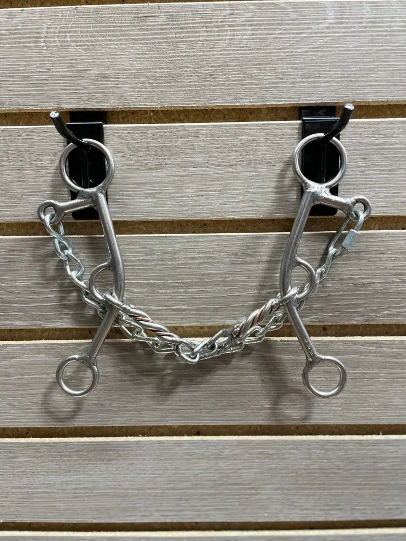 L&W #179 Lifter Bit - Short Shank 21 - Copper Twisted Chain Middle Snaffle Bit