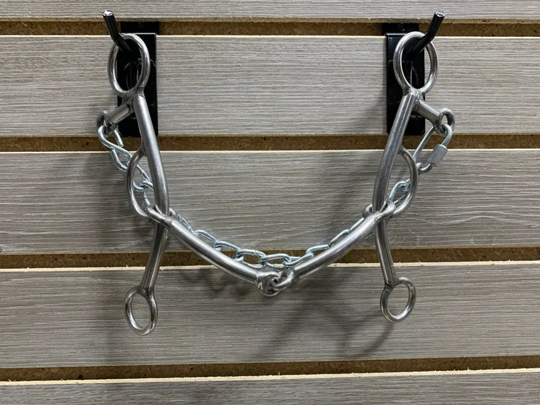 L&W #181 Lifter Bit - 7’’ Shank with Curb Set Backs 10 - Large Smooth Snaffle Bit