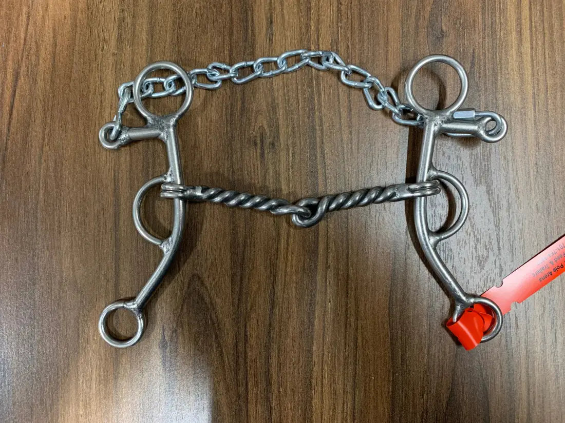 L&W #181 Lifter Bit - 7’’ Shank with Curb Set Backs 15 - Large Twisted Snaffle 7/16’’ Bit