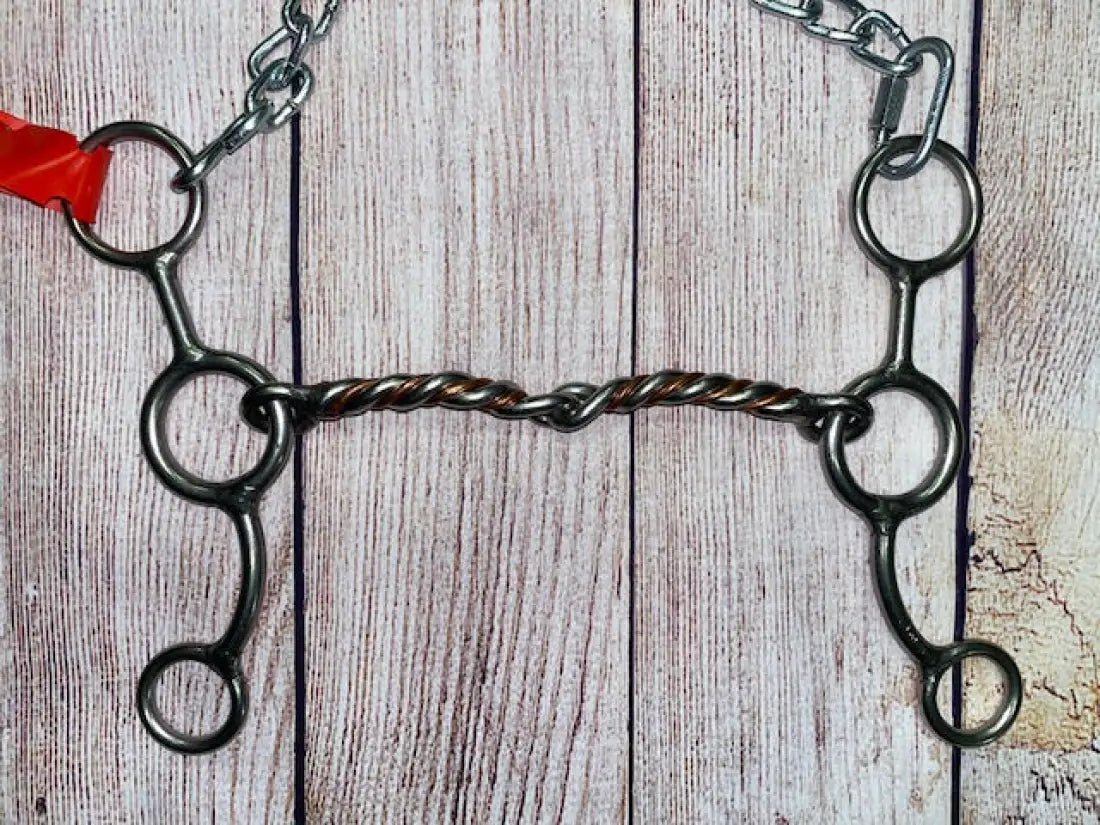 L&W #184 Junior Cowhorse Circle Ring Bit - 6’’ 19 - 3/8’’ Copper Twisted Snaffle Bit