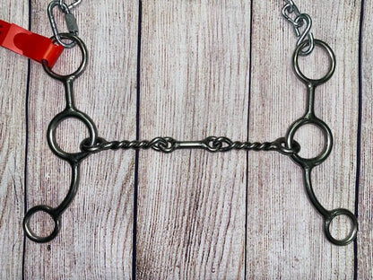 L&W #184 Junior Cowhorse Circle Ring Bit - 6’’ 5 - Twisted Dogbone Bit