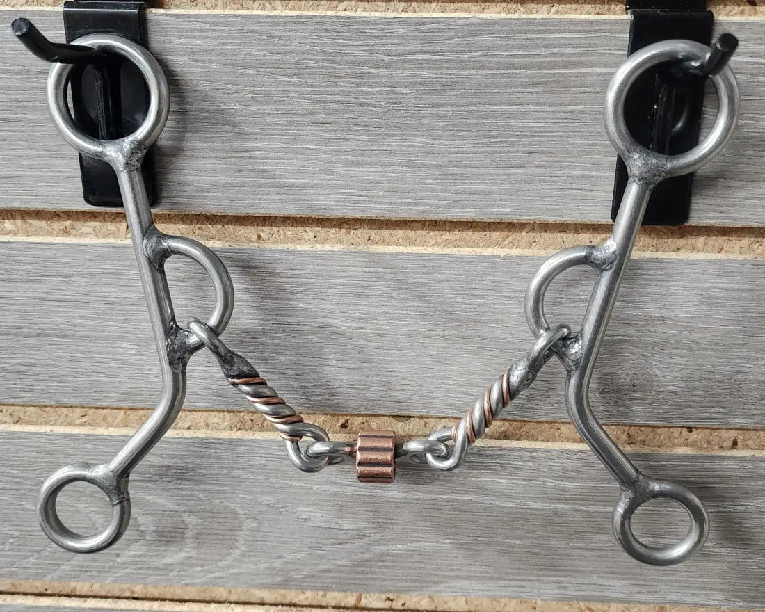 L&W #185 Reverse Gag Bit 22c - 3/8’’ Twist w/ Copper Inlay & Cricket Bit