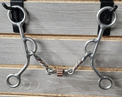 L&W #185 Reverse Gag Bit 22c - 3/8’’ Twist w/ Copper Inlay & Cricket Bit