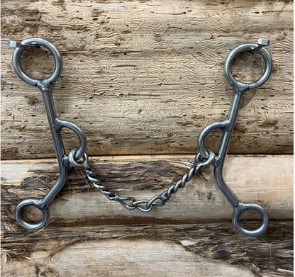 L&W #185 Reverse Gag Bit 7b - Chain Middle Twisted Snaffle Bit