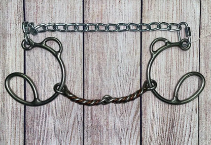 L&W #191 Sweet Six Bit 19 - 3/8’’ Copper Twisted Snaffle Bit