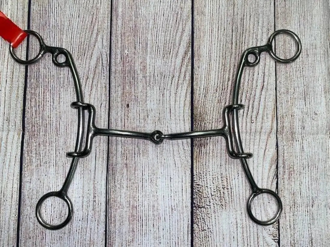 L&W #195 Draw Bit with Shanks 10 - Large Smooth Snaffle Bit