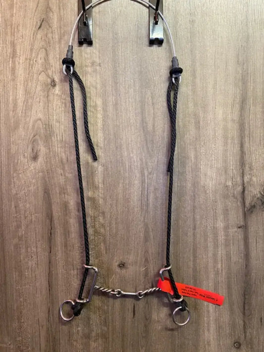 L&W #323 Rope Draw Gag Bit with Cable Poll 5 - Twisted Dogbone Bit