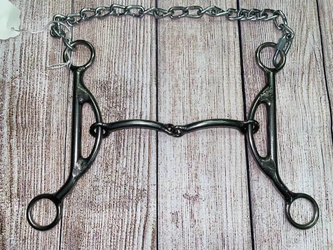 L&W #KJ Long Shank Kathy James Bit 10 - Large Smooth Snaffle Bit