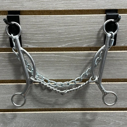 L&W #KJ Long Shank Kathy James Bit 16 - Medium Twisted Snaffle Bit